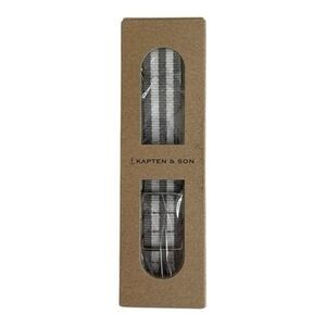 Kapten & Son Gray White Striped Canvas Watch Strap Band Replacement Unisex NIB